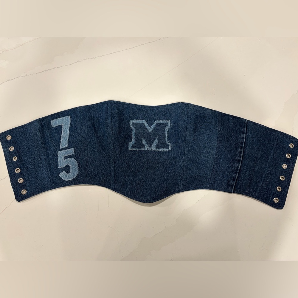 Handmade Marshall University Upcycled Denim Corset Top